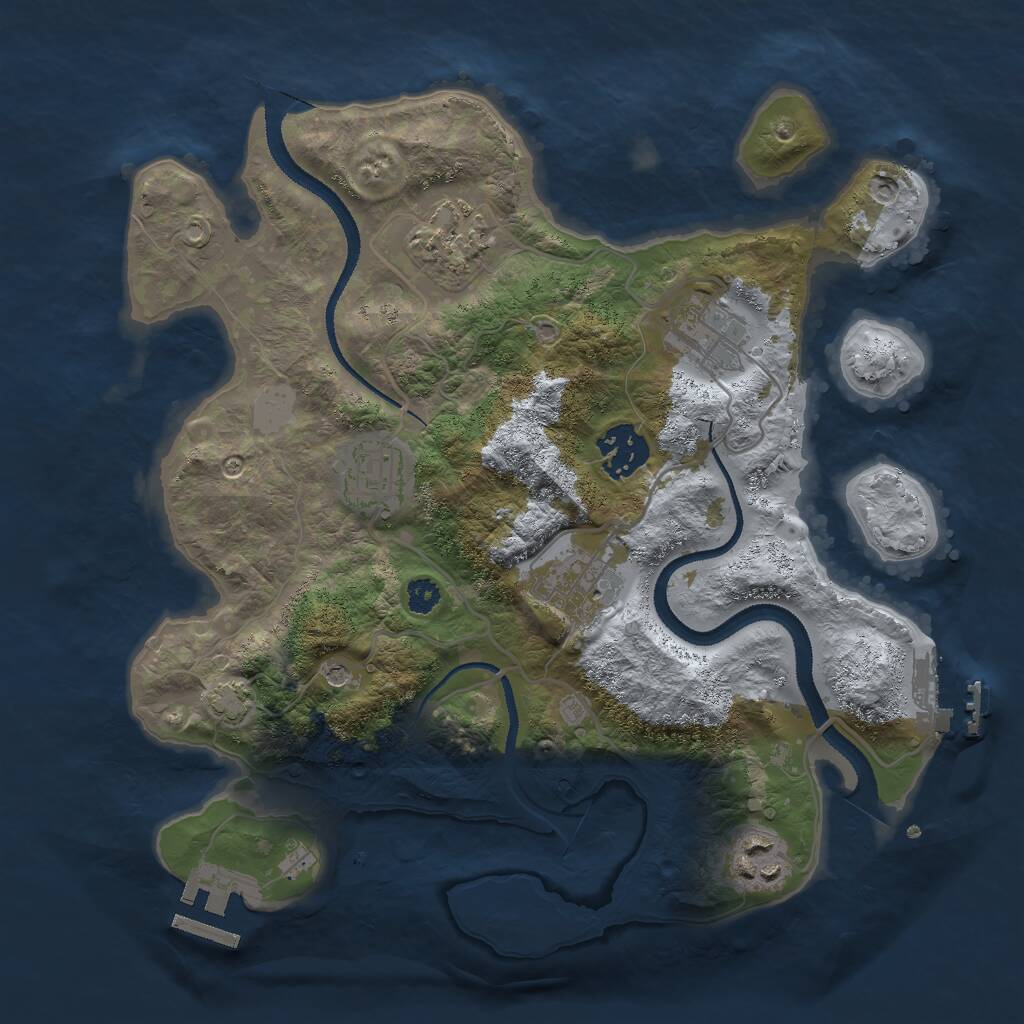 Rust Map: Procedural Map, Size: 3000, Seed: 38, 11 Monuments
