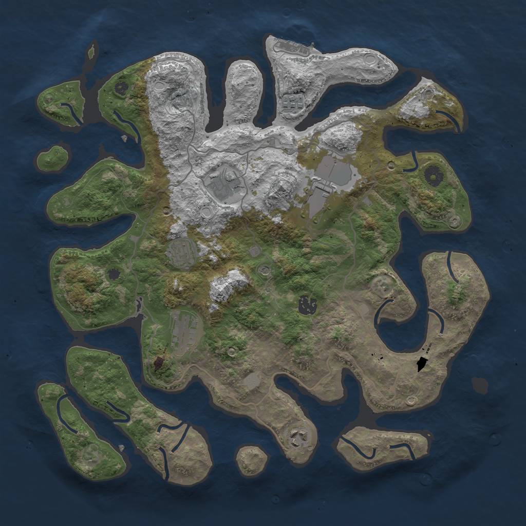 Rust Map: Procedural Map, Size: 4000, Seed: 11201, 14 Monuments