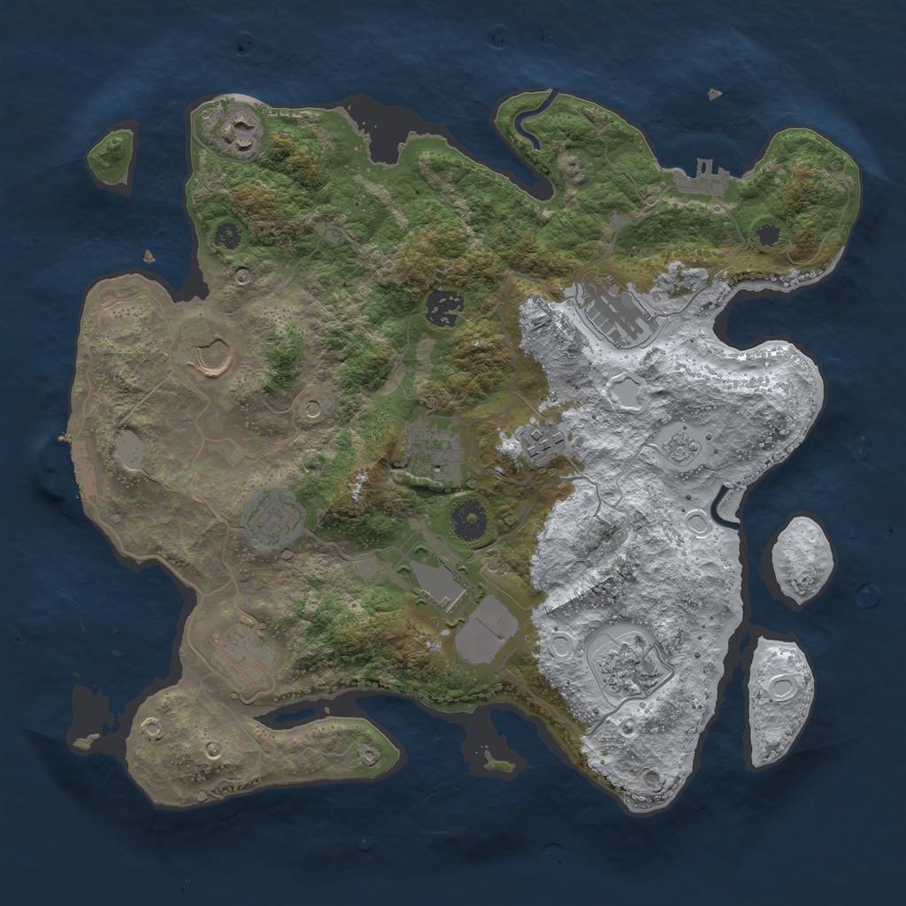 Rust Map: Procedural Map, Size: 3550, Seed: 210428, 19 Monuments