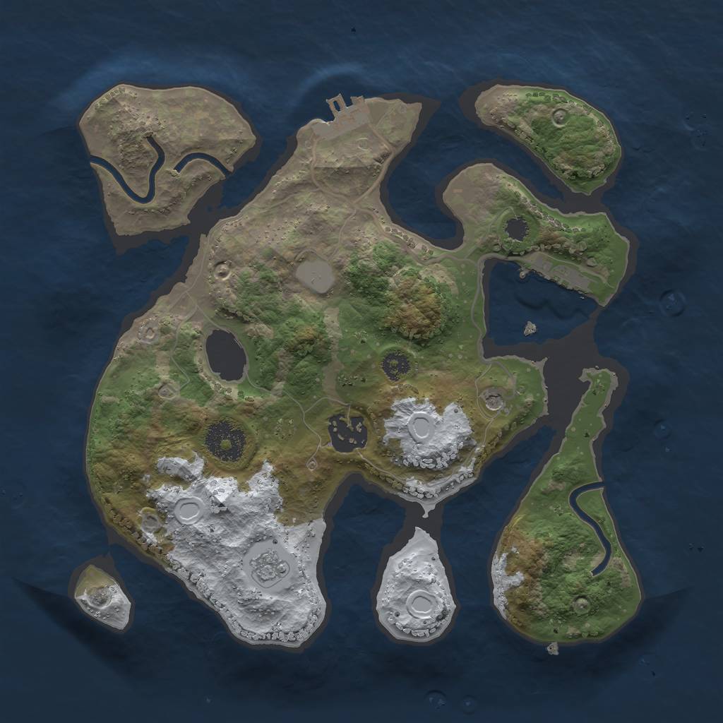 Rust Map: Procedural Map, Size: 2700, Seed: 2135631, 10 Monuments