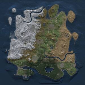 Thumbnail Rust Map: Procedural Map, Size: 3500, Seed: 42, 17 Monuments