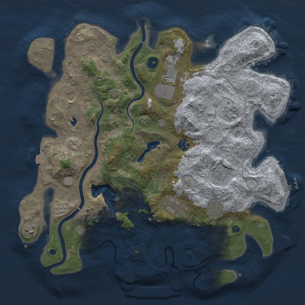 Rust Map: Procedural Map, Size: 4000, Seed: 5286, 15 Monuments
