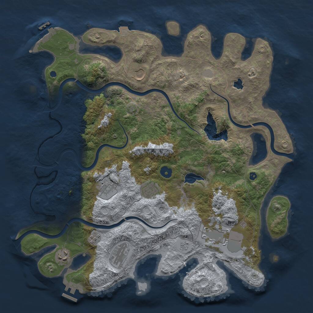 Rust Map: Procedural Map, Size: 4000, Seed: 182, 13 Monuments