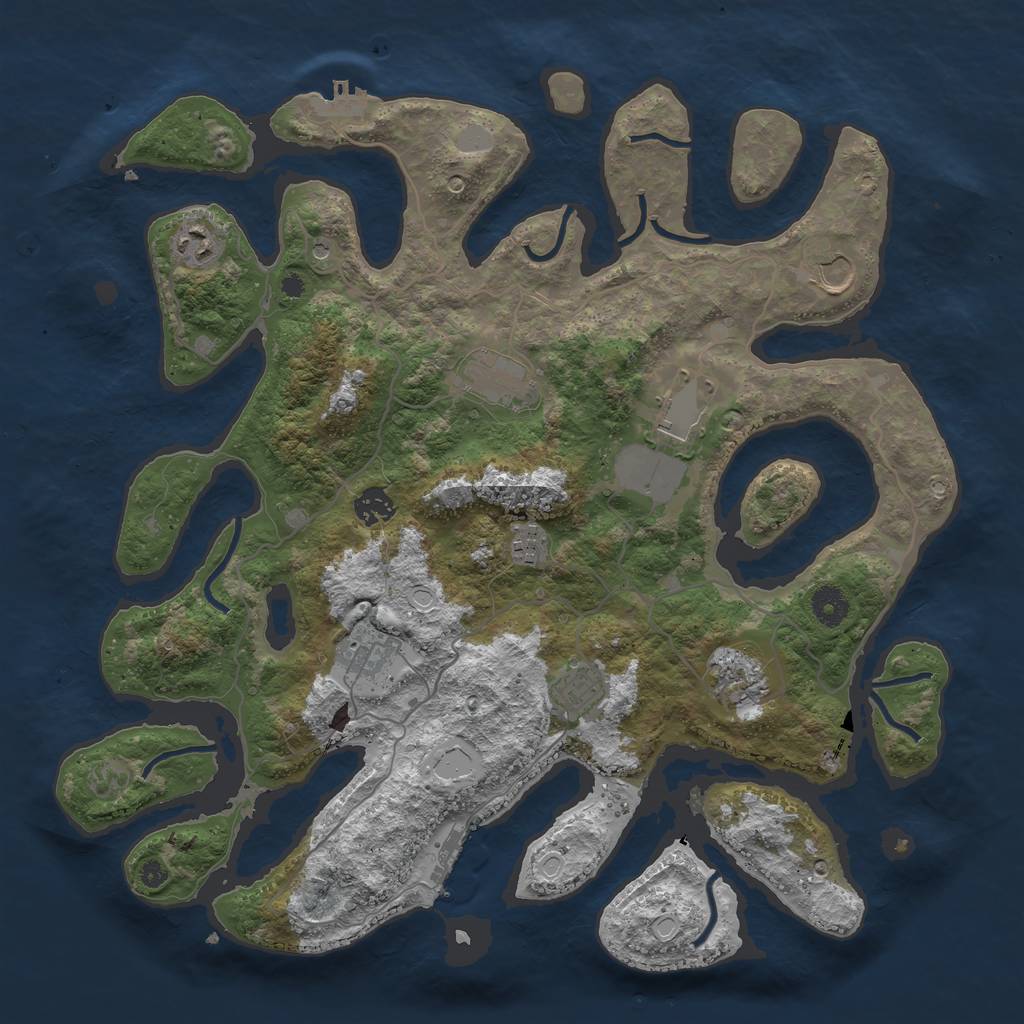 Rust Map: Procedural Map, Size: 4000, Seed: 182, 17 Monuments