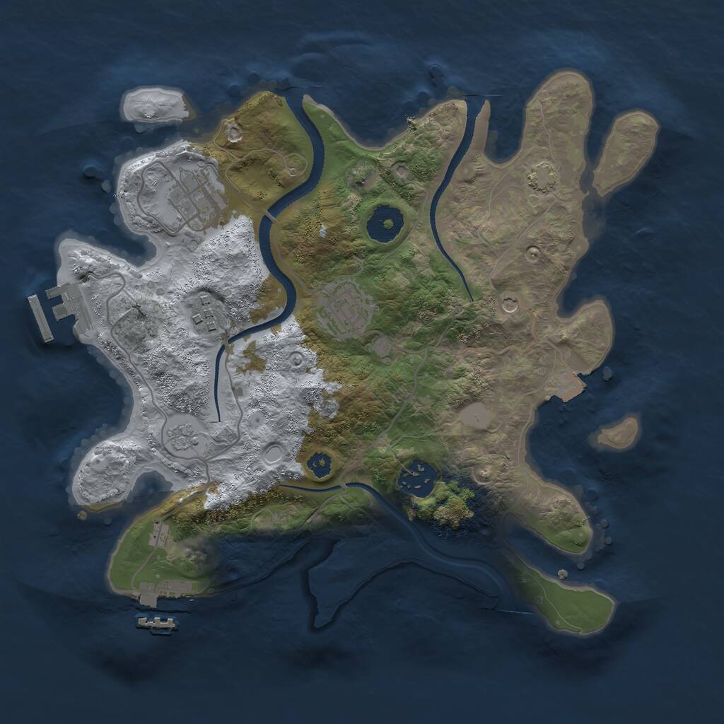 Rust Map: Procedural Map, Size: 3000, Seed: 544947, 10 Monuments
