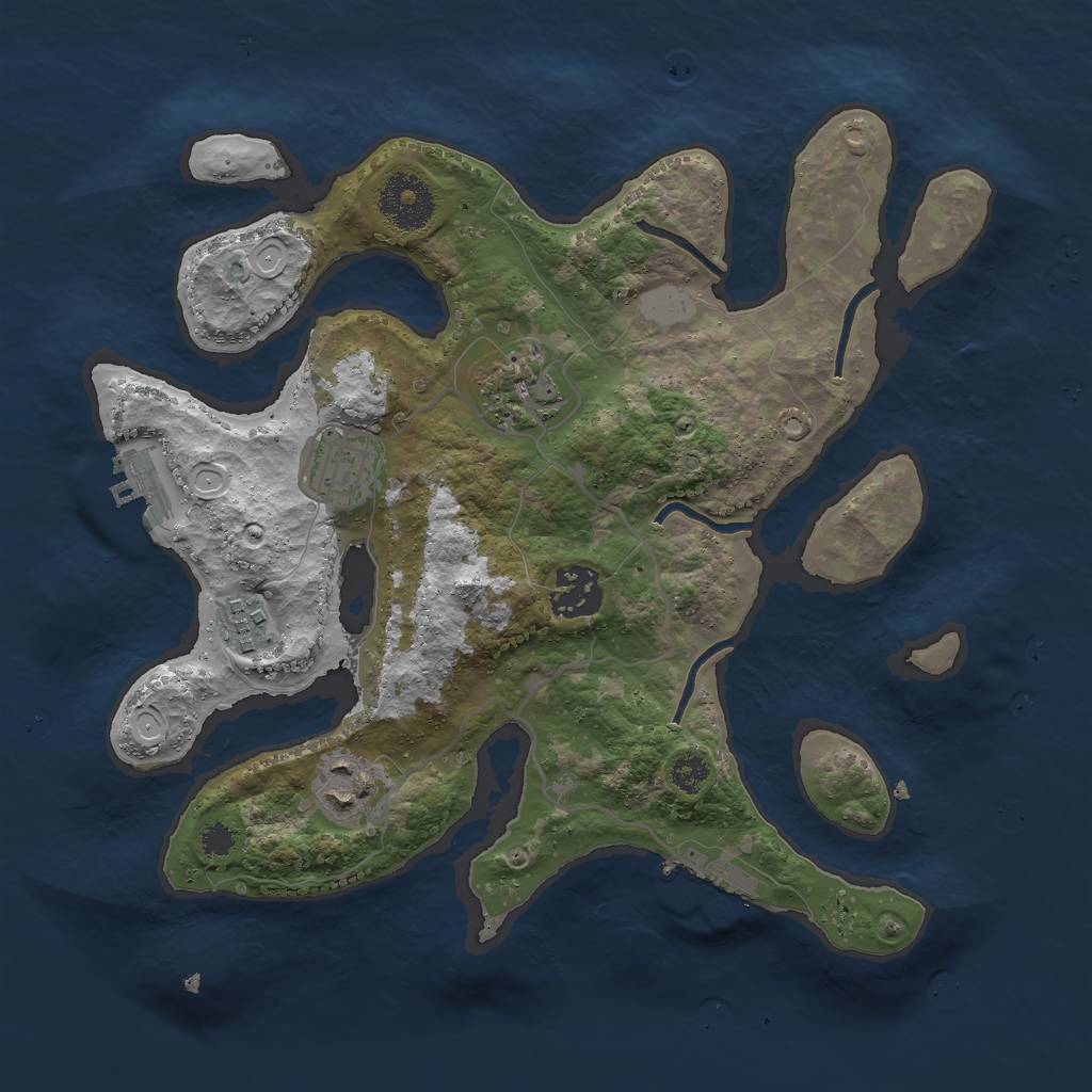 Rust Map: Procedural Map, Size: 3000, Seed: 544947, 12 Monuments