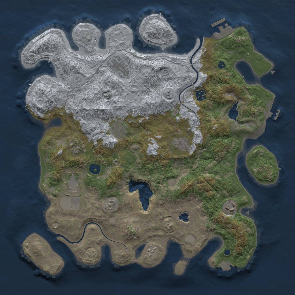 Rust Map: Procedural Map, Size: 4000, Seed: 24122021, 14 Monuments