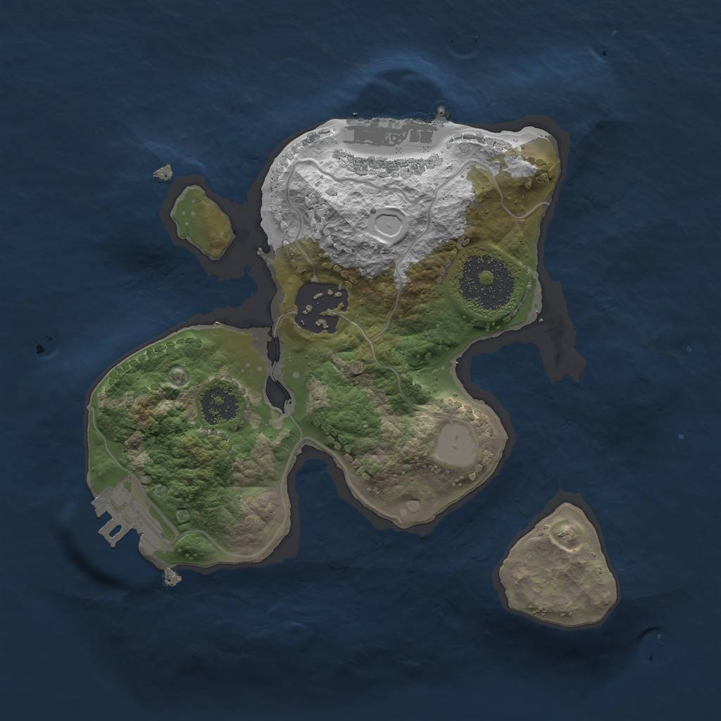 Rust Map: Procedural Map, Size: 2000, Seed: 1233853282, 8 Monuments