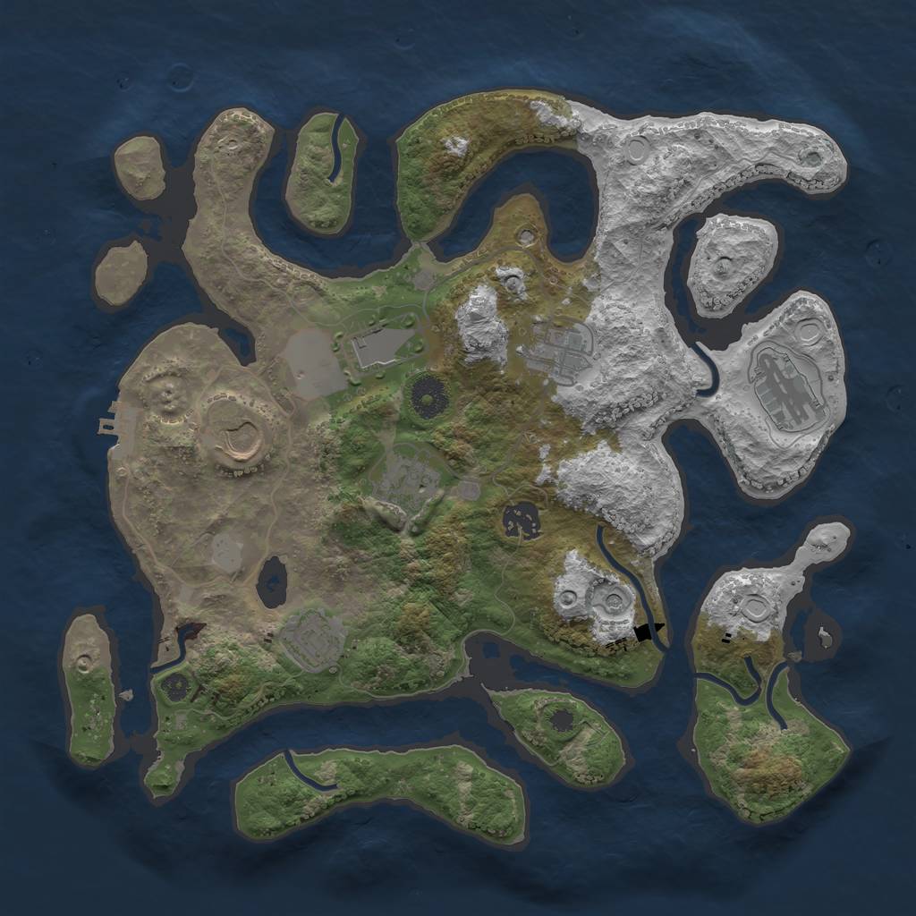 Rust Map: Procedural Map, Size: 3500, Seed: 1522544, 14 Monuments