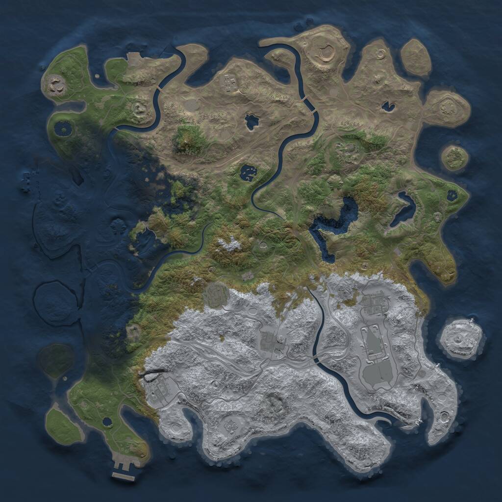Rust Map: Procedural Map, Size: 4500, Seed: 1557865471, 17 Monuments