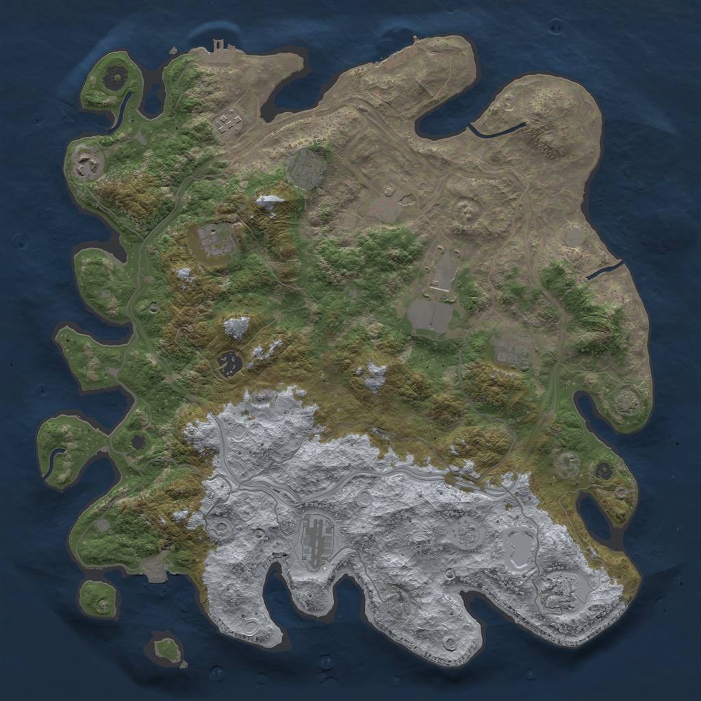 Rust Map: Procedural Map, Size: 4250, Seed: 999, 18 Monuments