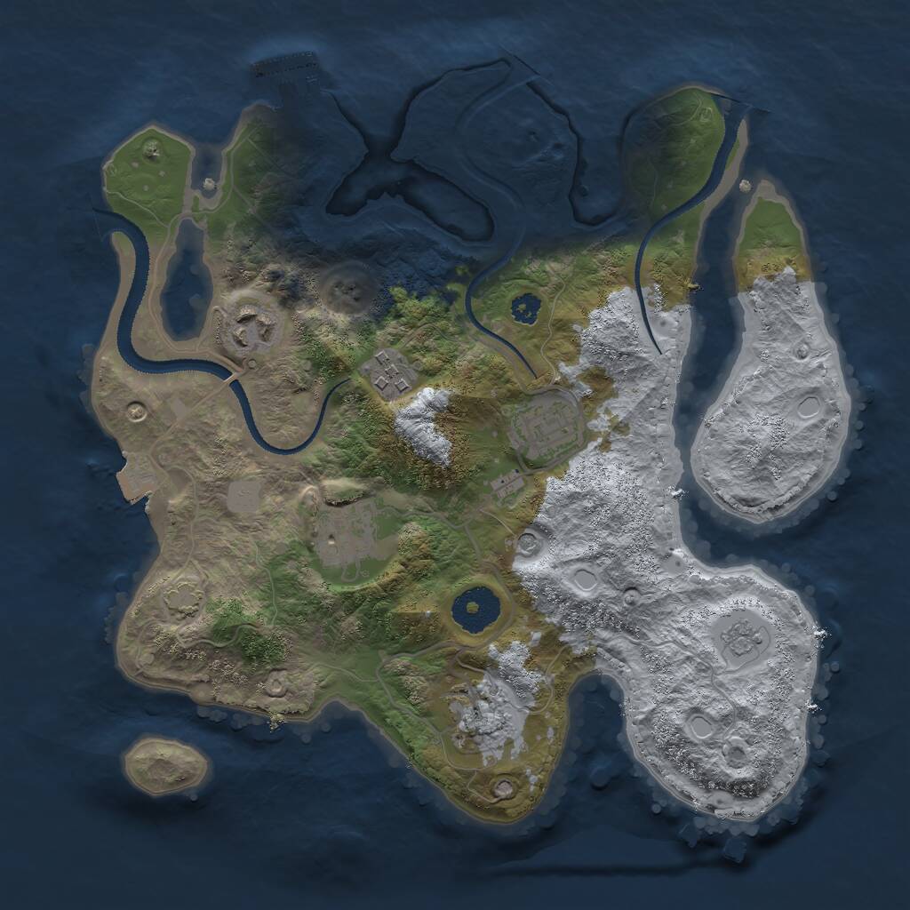 Rust Map: Procedural Map, Size: 3000, Seed: 3300, 10 Monuments