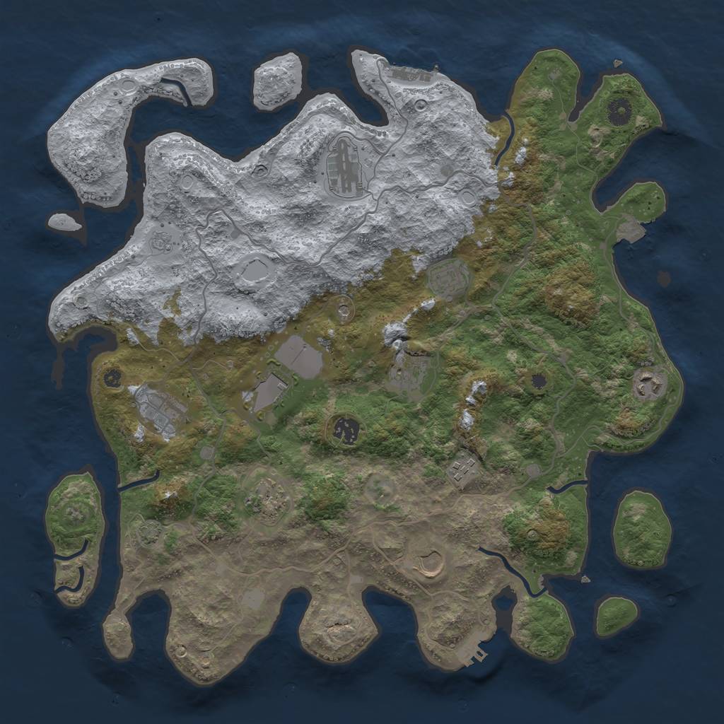 Rust Map: Procedural Map, Size: 4100, Seed: 1773, 18 Monuments