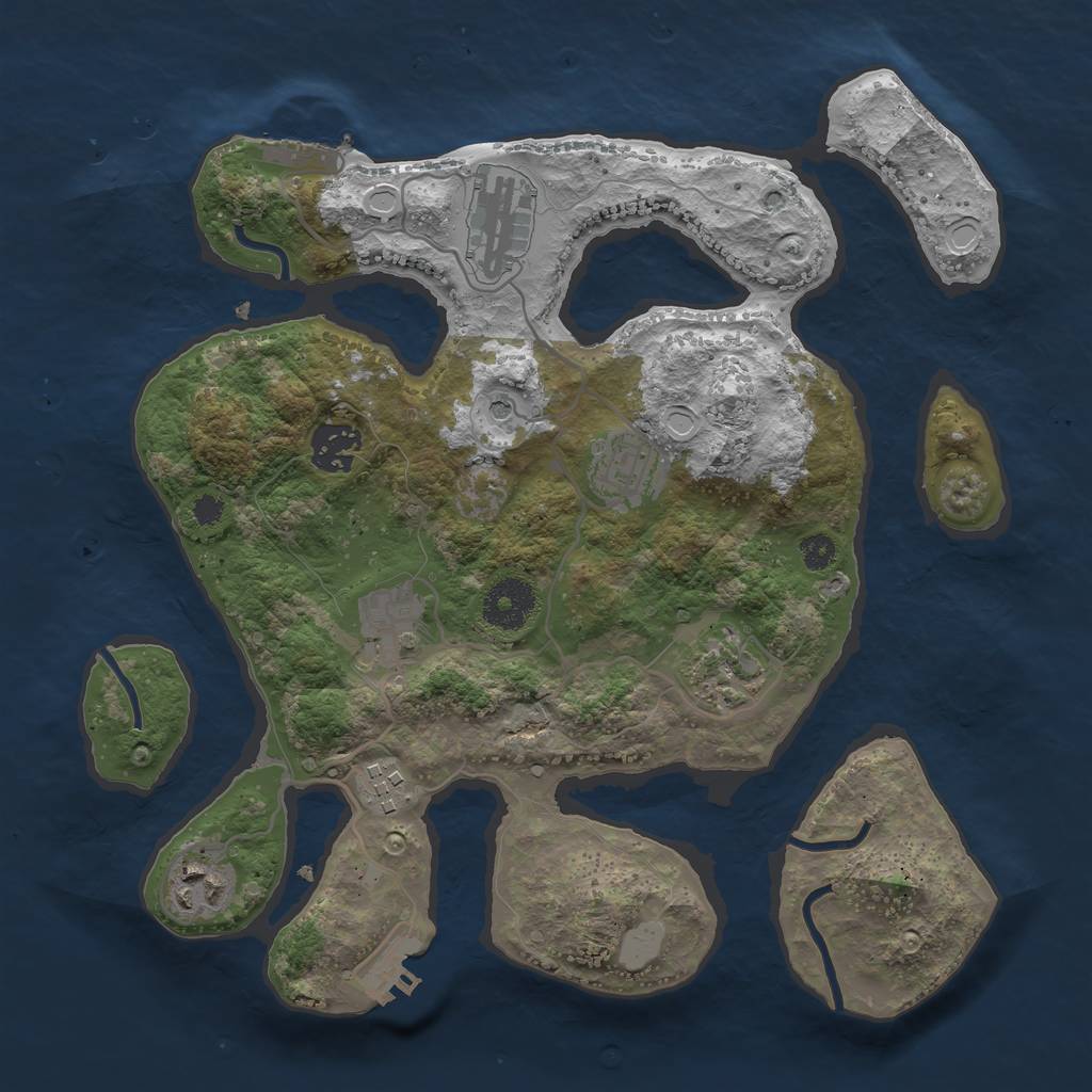 Rust Map: Procedural Map, Size: 3200, Seed: 651880938, 15 Monuments