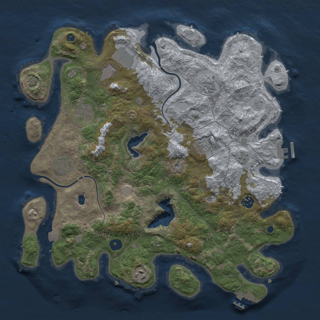 Rust Map: Procedural Map, Size: 4000, Seed: 153, 14 Monuments