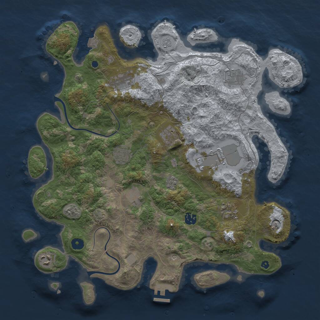 Rust Map: Procedural Map, Size: 3950, Seed: 867700112, 15 Monuments