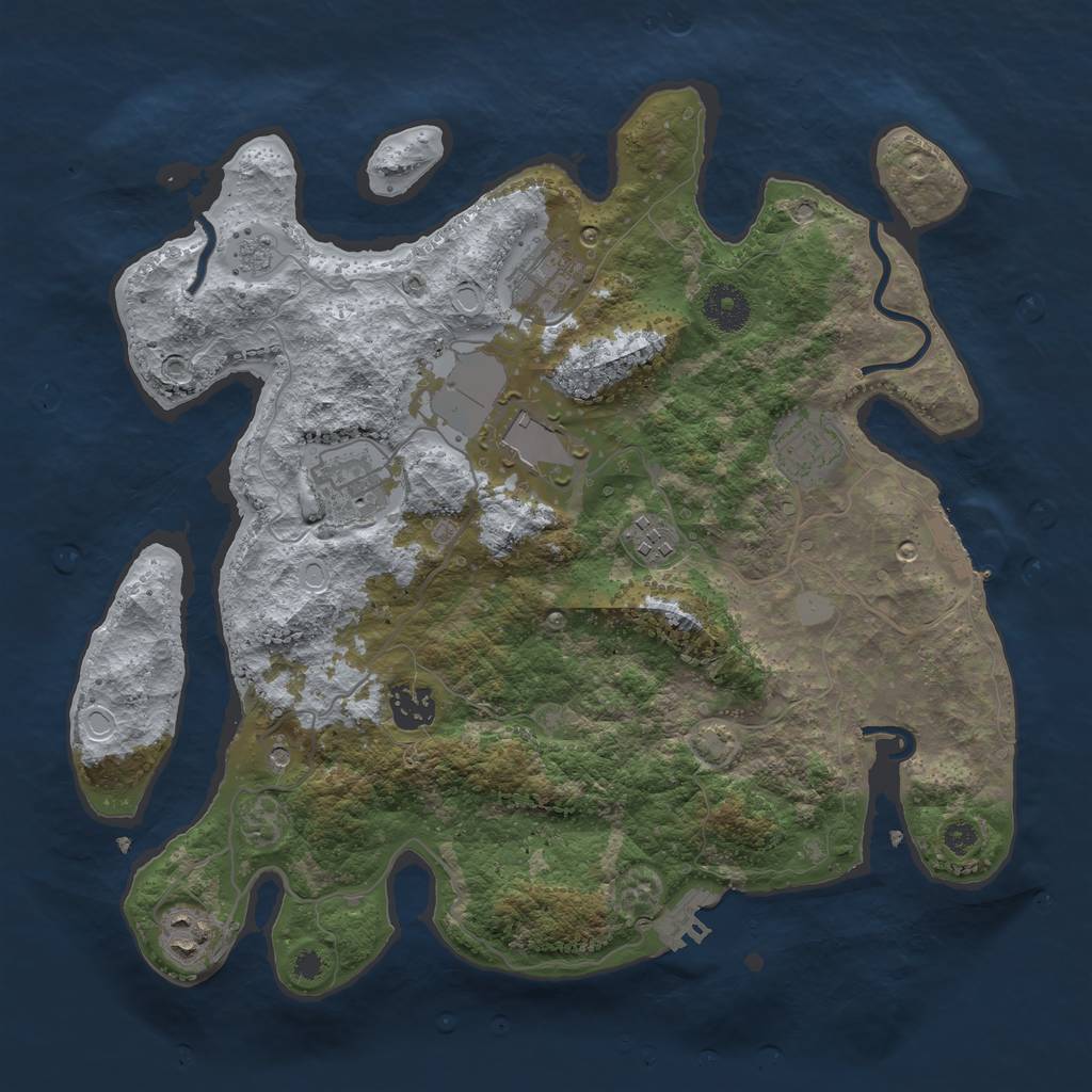 Rust Map: Procedural Map, Size: 3500, Seed: 747416, 15 Monuments