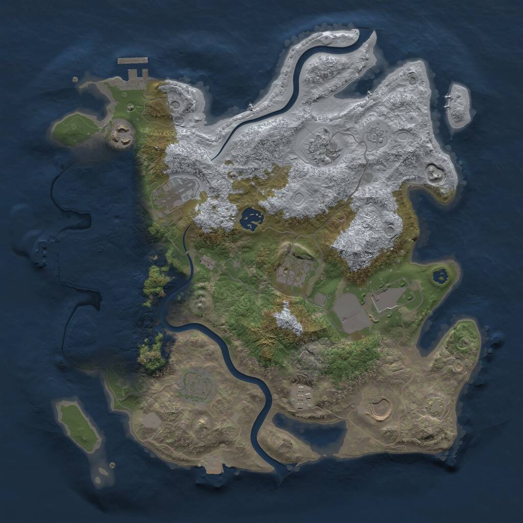 Rust Map: Procedural Map, Size: 3500, Seed: 1940, 15 Monuments