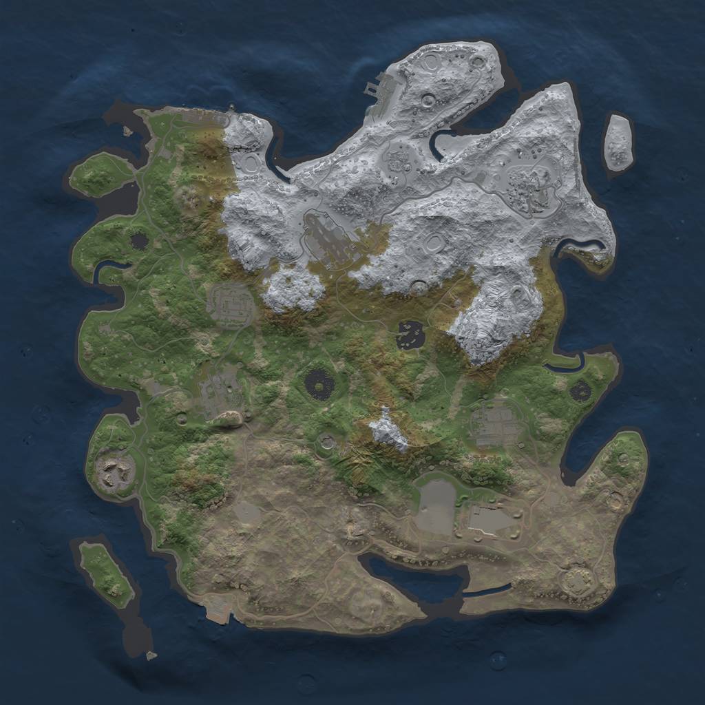 Rust Map: Procedural Map, Size: 3500, Seed: 1940, 16 Monuments