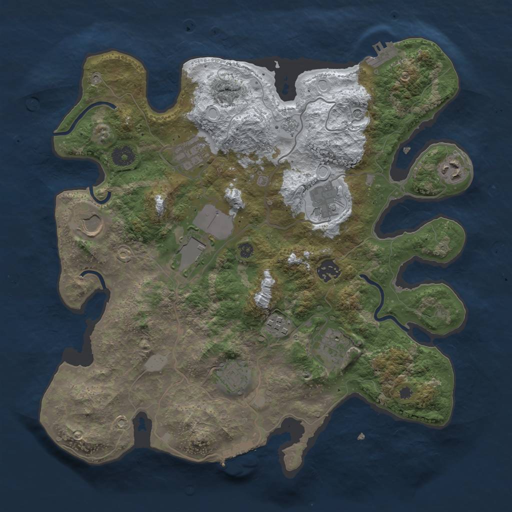 Rust Map: Procedural Map, Size: 3500, Seed: 328580918, 18 Monuments
