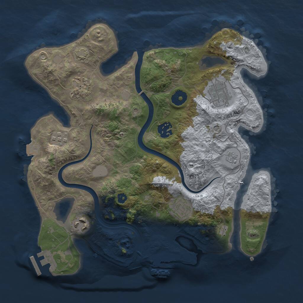 Rust Map: Procedural Map, Size: 3000, Seed: 543552, 12 Monuments