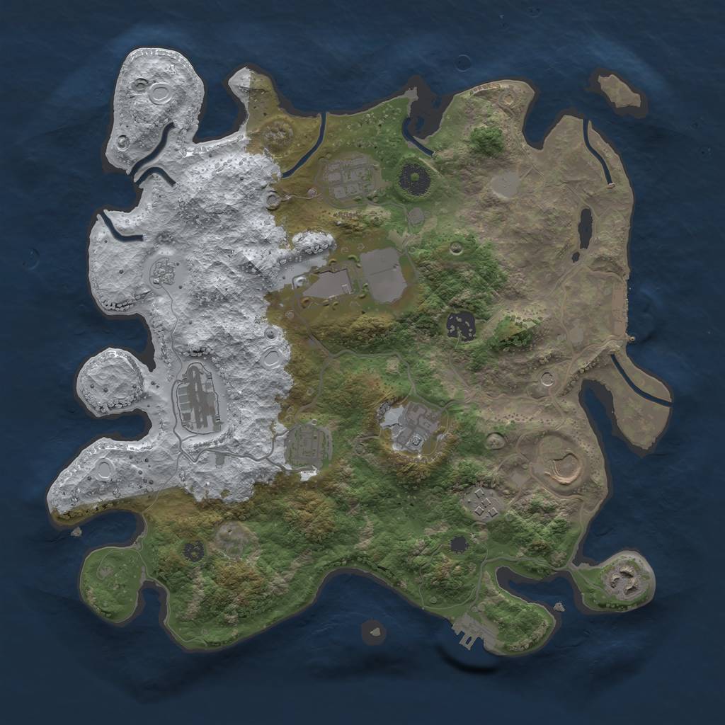 Rust Map: Procedural Map, Size: 3500, Seed: 294, 18 Monuments
