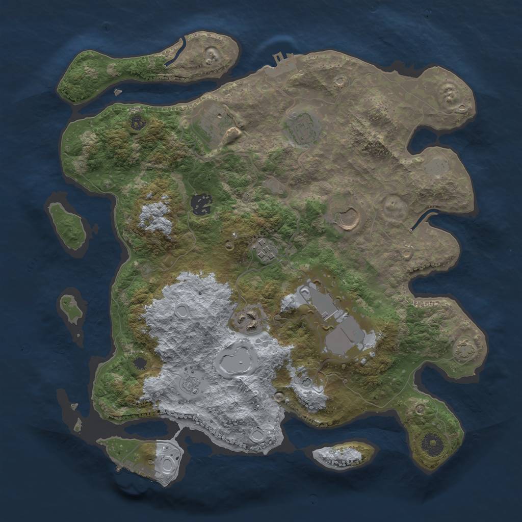Rust Map: Procedural Map, Size: 3500, Seed: 459671285, 15 Monuments