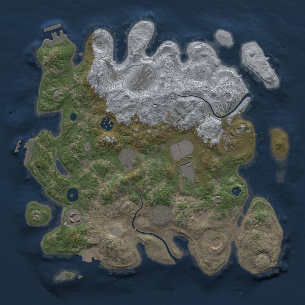 Rust Map: Procedural Map, Size: 3500, Seed: 709, 14 Monuments