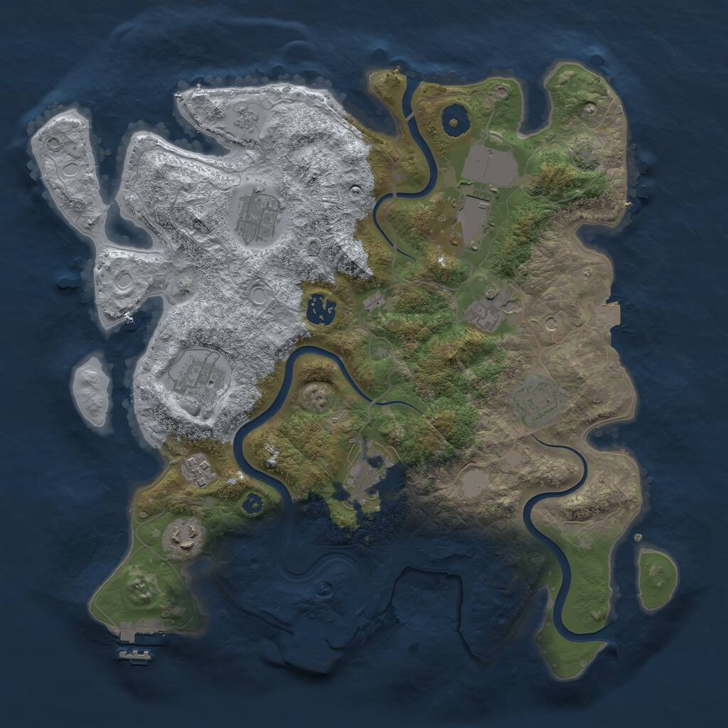 Rust Map: Procedural Map, Size: 3600, Seed: 470815108, 15 Monuments