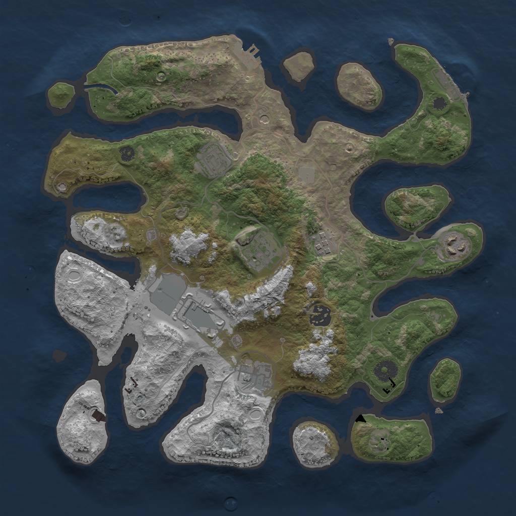 Rust Map: Procedural Map, Size: 3500, Seed: 2835586, 15 Monuments