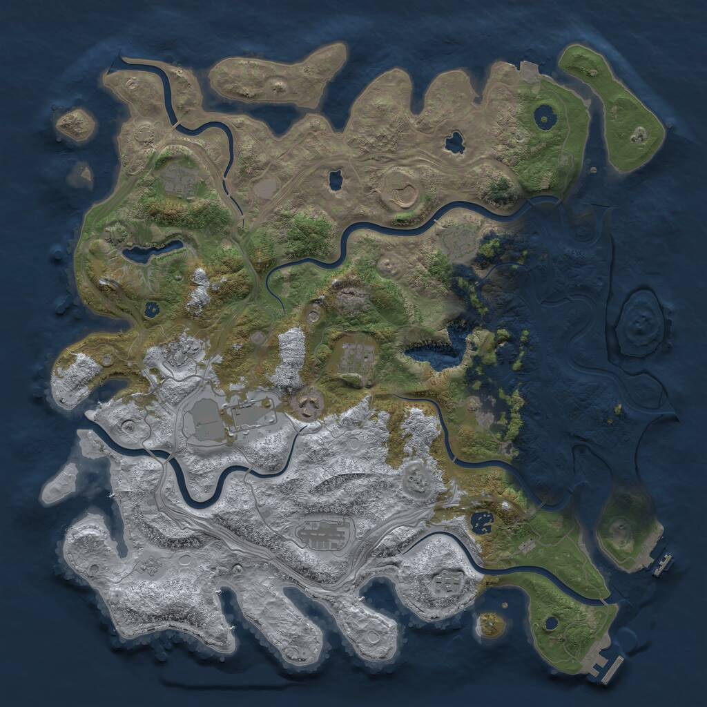 Rust Map: Procedural Map, Size: 4500, Seed: 12412, 17 Monuments