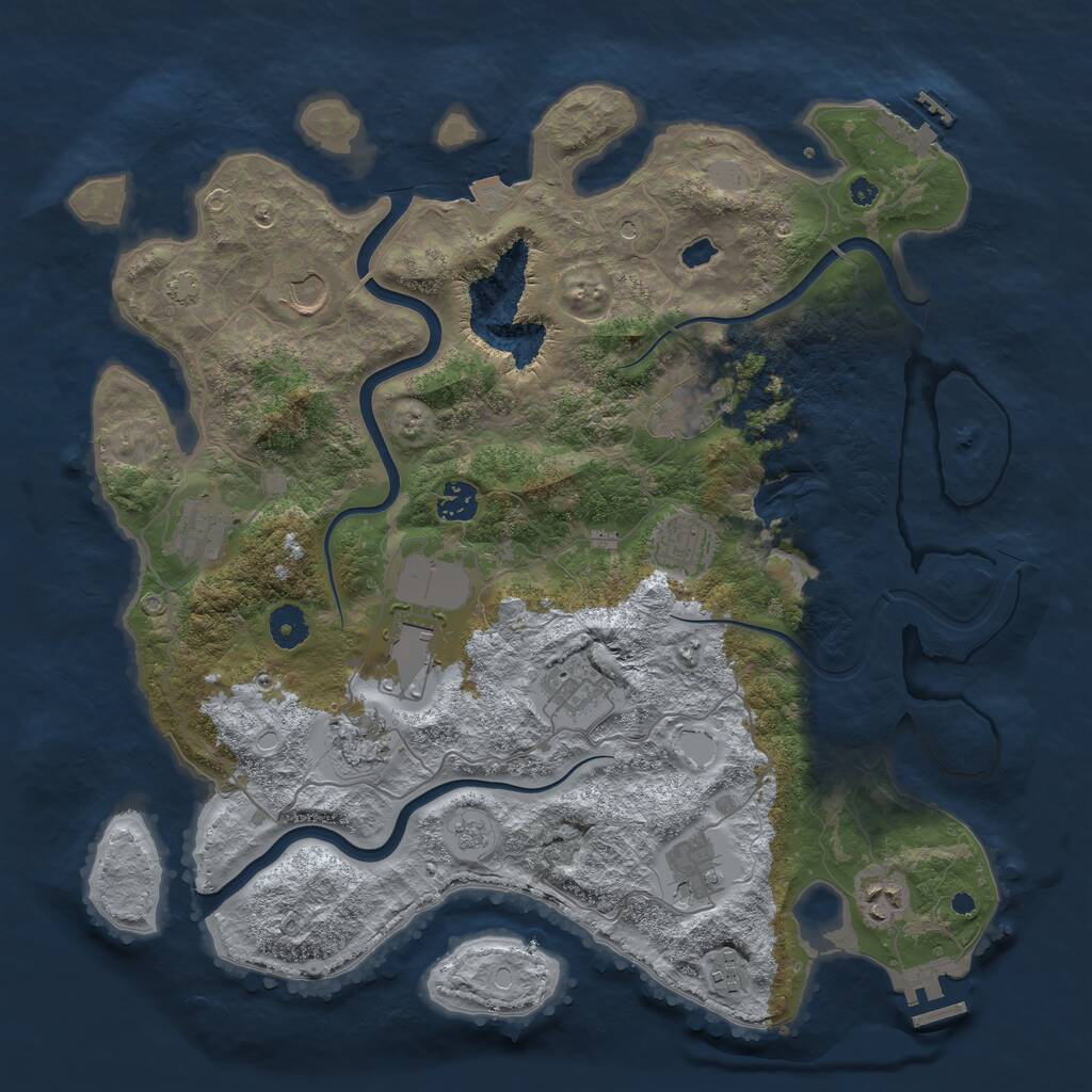 Rust Map: Procedural Map, Size: 4000, Seed: 12649, 17 Monuments