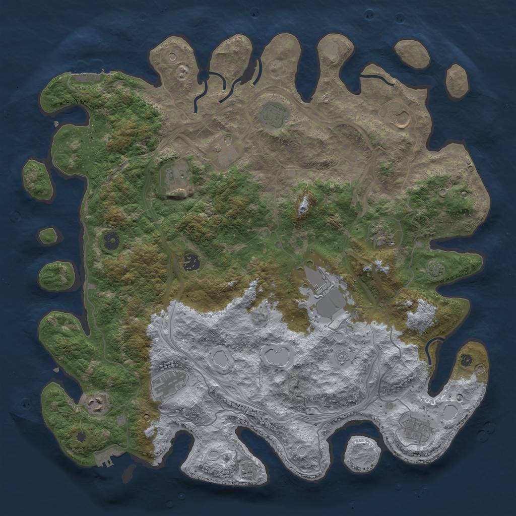 Rust Map: Procedural Map, Size: 4500, Seed: 32412, 19 Monuments