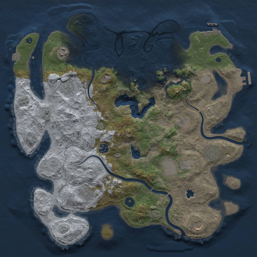 Rust Map: Procedural Map, Size: 4000, Seed: 643542422, 15 Monuments