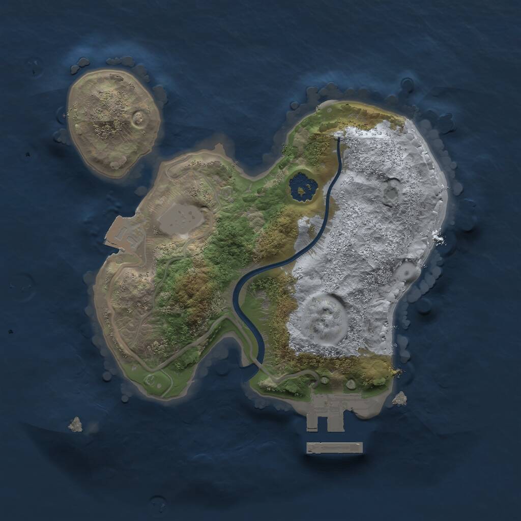 Rust Map: Procedural Map, Size: 1875, Seed: 13824, 2 Monuments