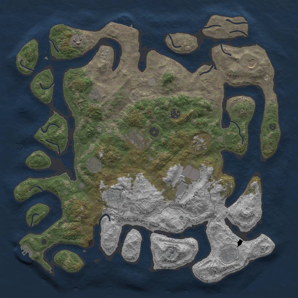 Rust Map: Procedural Map, Size: 4500, Seed: 72412, 19 Monuments