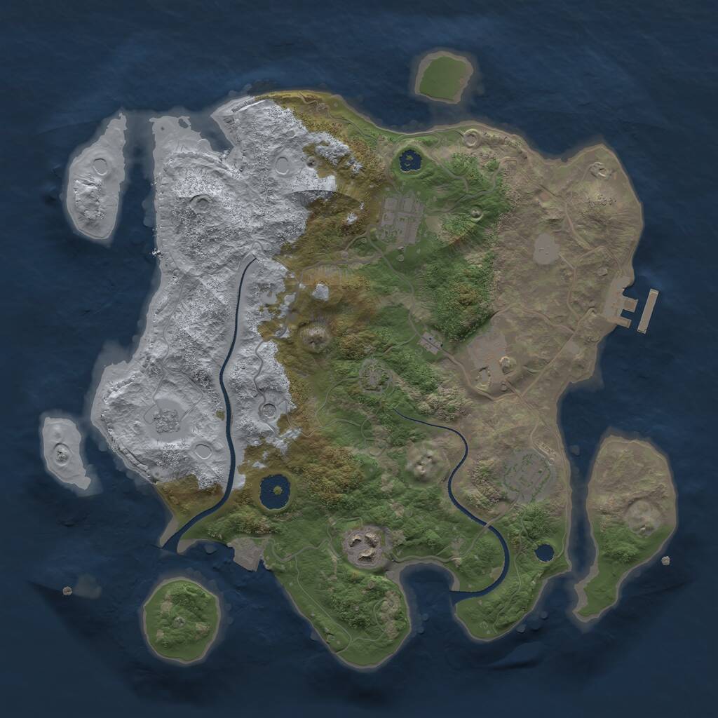 Rust Map: Procedural Map, Size: 3250, Seed: 72, 9 Monuments