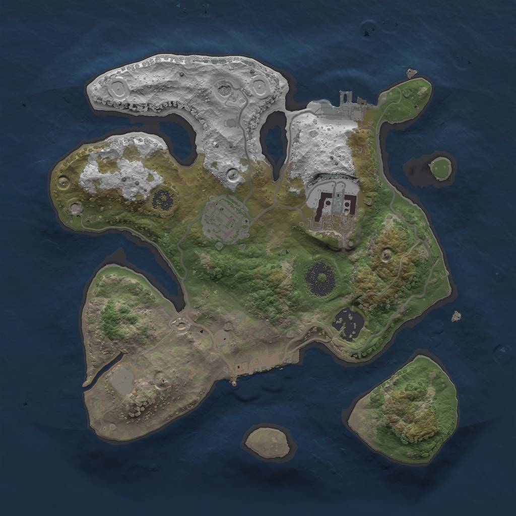 Rust Map: Procedural Map, Size: 2500, Seed: 2147413213, 11 Monuments
