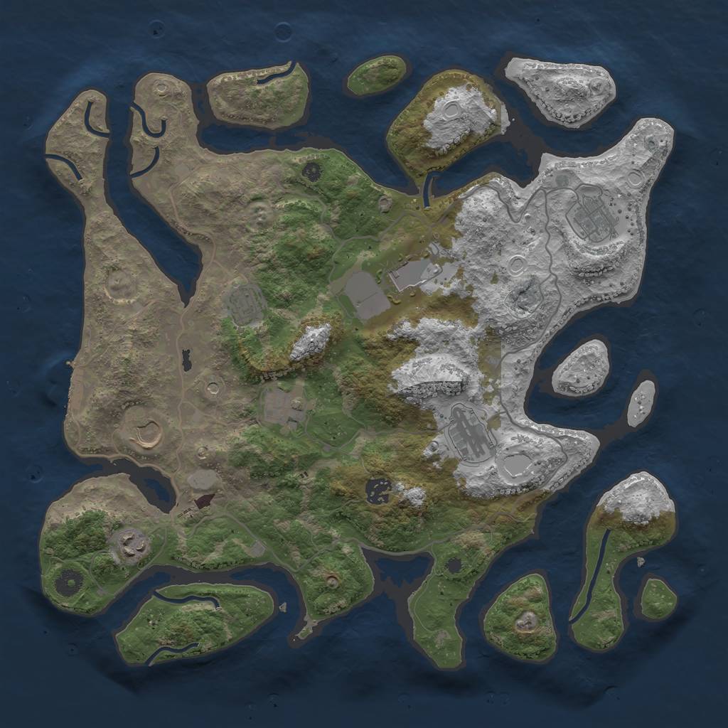 Rust Map: Procedural Map, Size: 4000, Seed: 846368, 15 Monuments