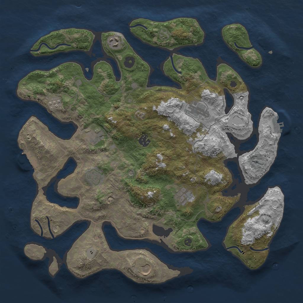 Rust Map: Procedural Map, Size: 4000, Seed: 900782, 16 Monuments