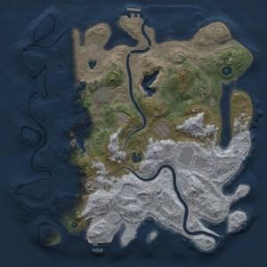 Thumbnail Rust Map: Procedural Map, Size: 4000, Seed: 205, 13 Monuments