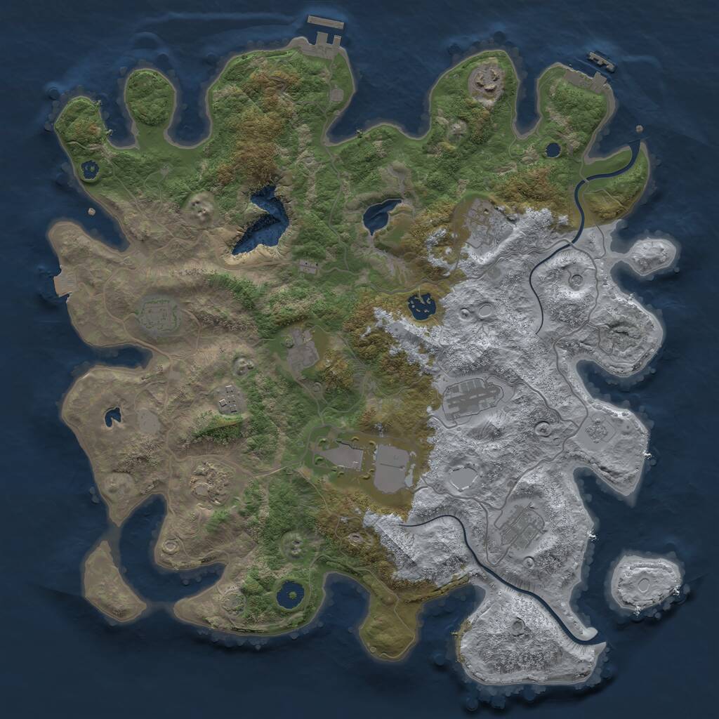 Rust Map: Procedural Map, Size: 4000, Seed: 1248364081, 16 Monuments
