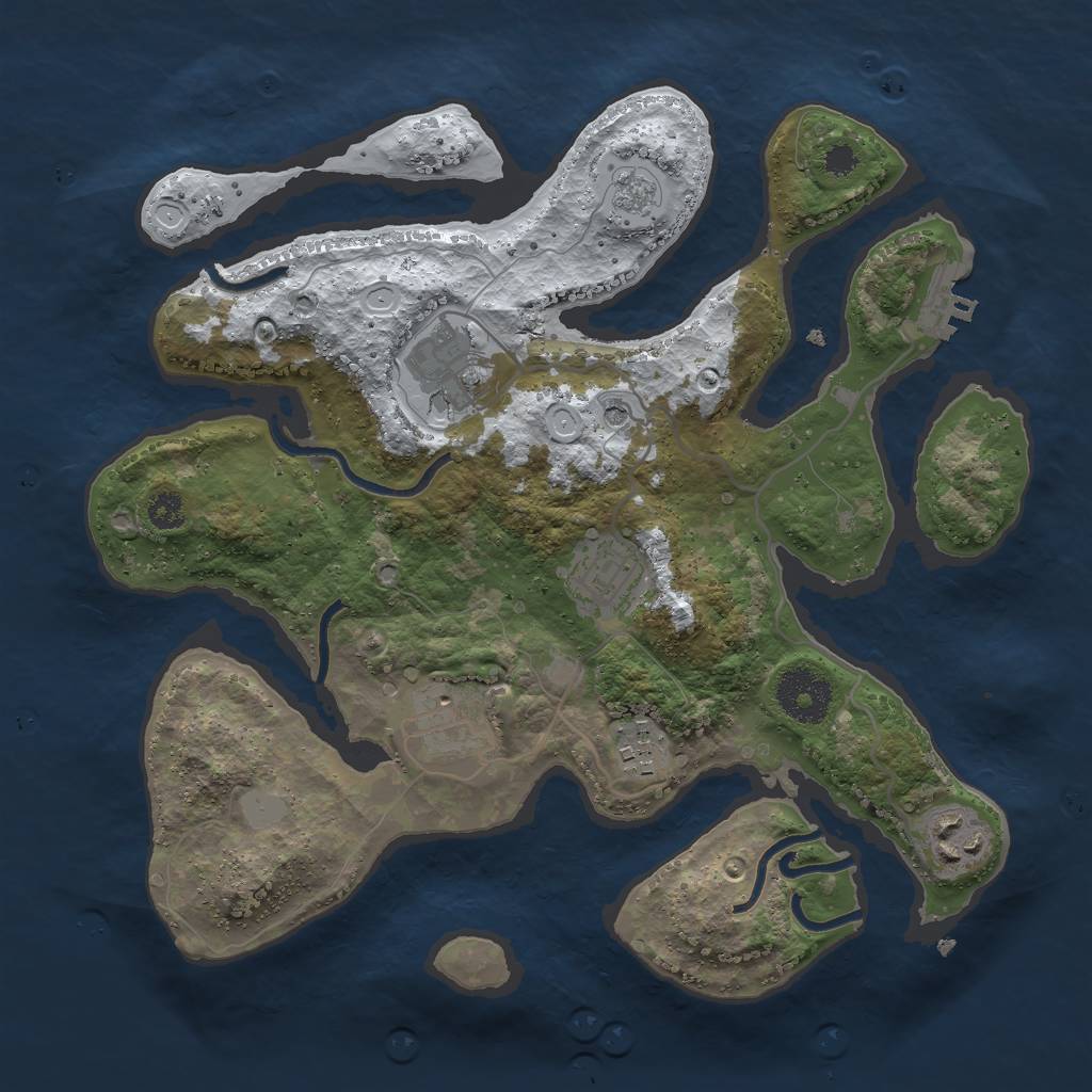 Rust Map: Procedural Map, Size: 3000, Seed: 2147413213, 13 Monuments