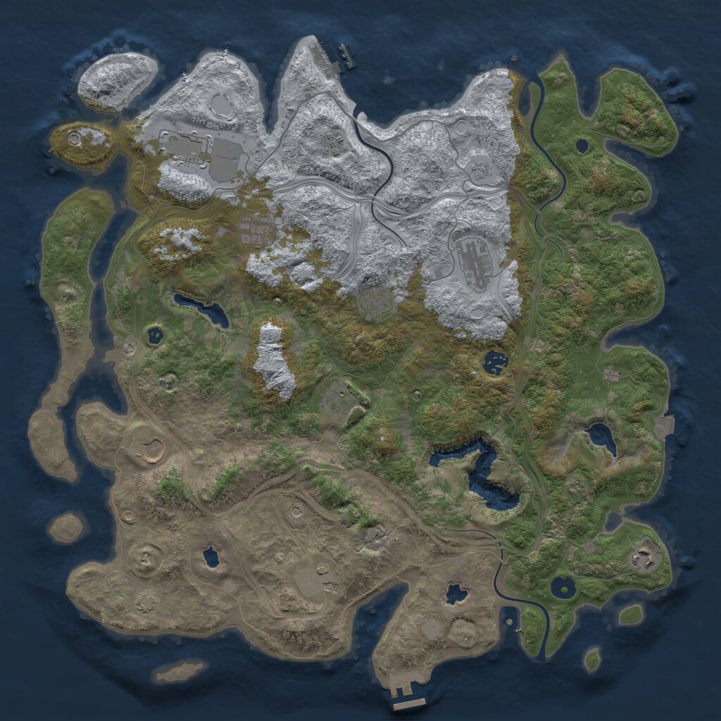 Rust Map: Procedural Map, Size: 4500, Seed: 20211224, 16 Monuments