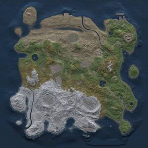 Thumbnail Rust Map: Procedural Map, Size: 3500, Seed: 7, 14 Monuments
