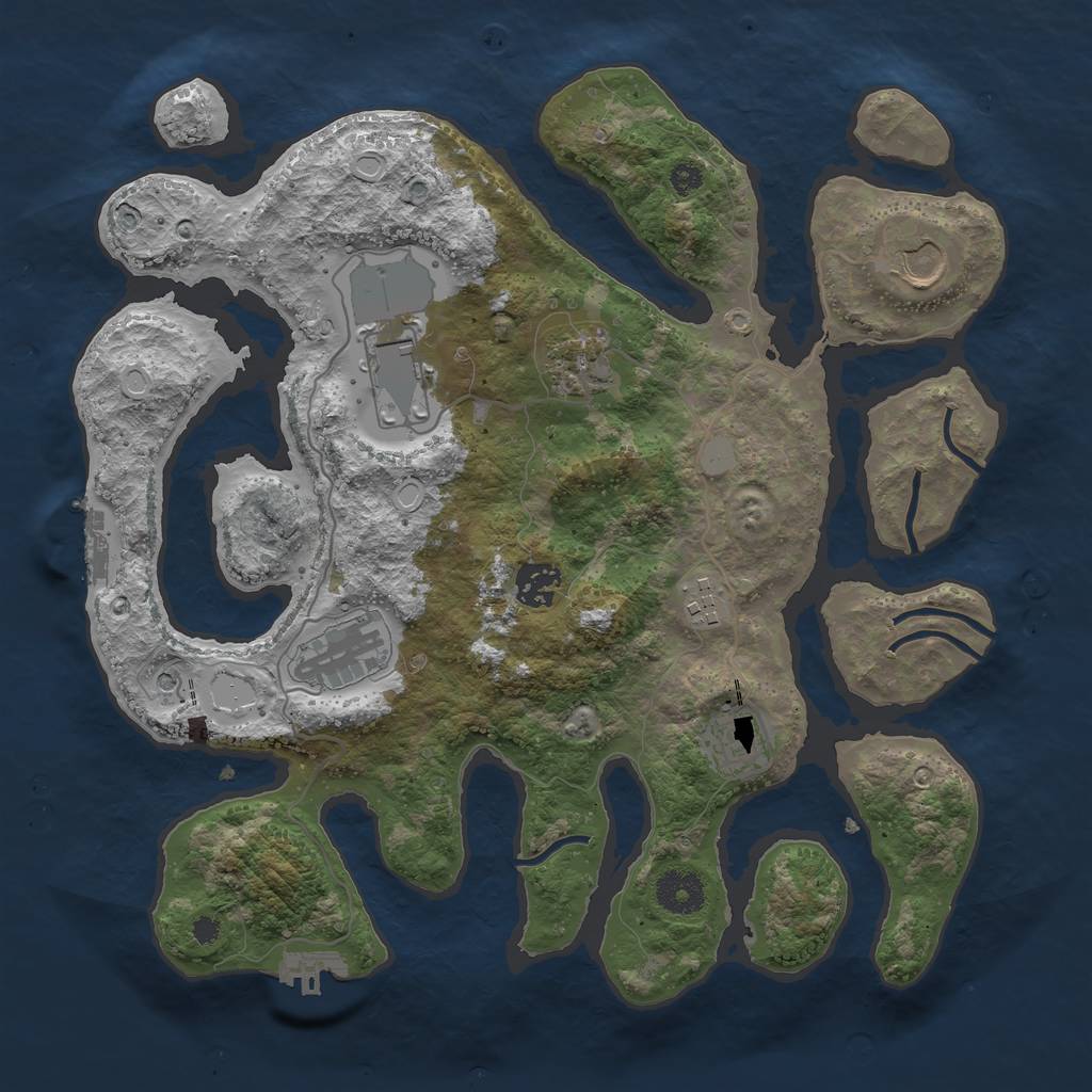 Rust Map: Procedural Map, Size: 3500, Seed: 1872689008, 15 Monuments