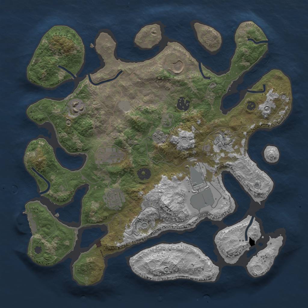 Rust Map: Procedural Map, Size: 3500, Seed: 295, 15 Monuments