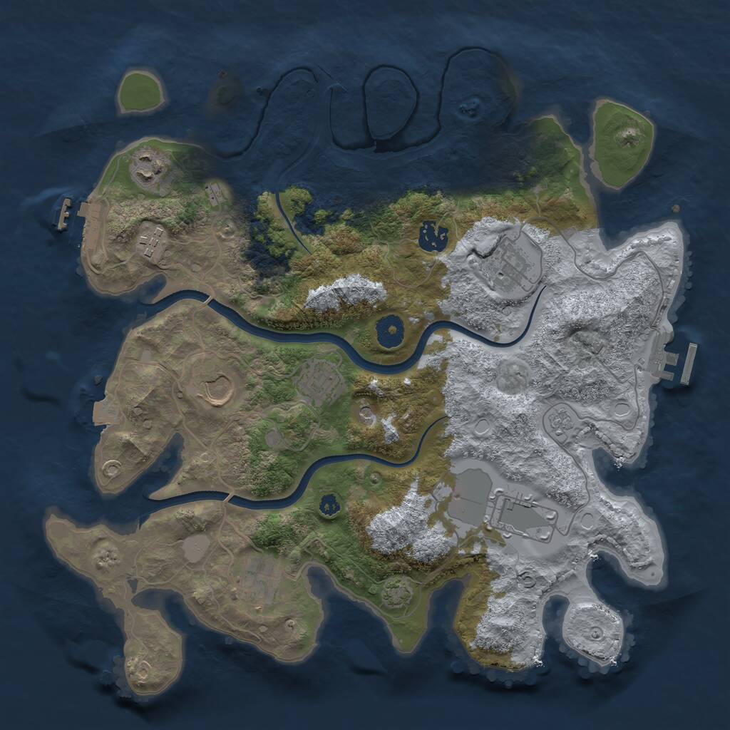 Rust Map: Procedural Map, Size: 3550, Seed: 247567, 14 Monuments
