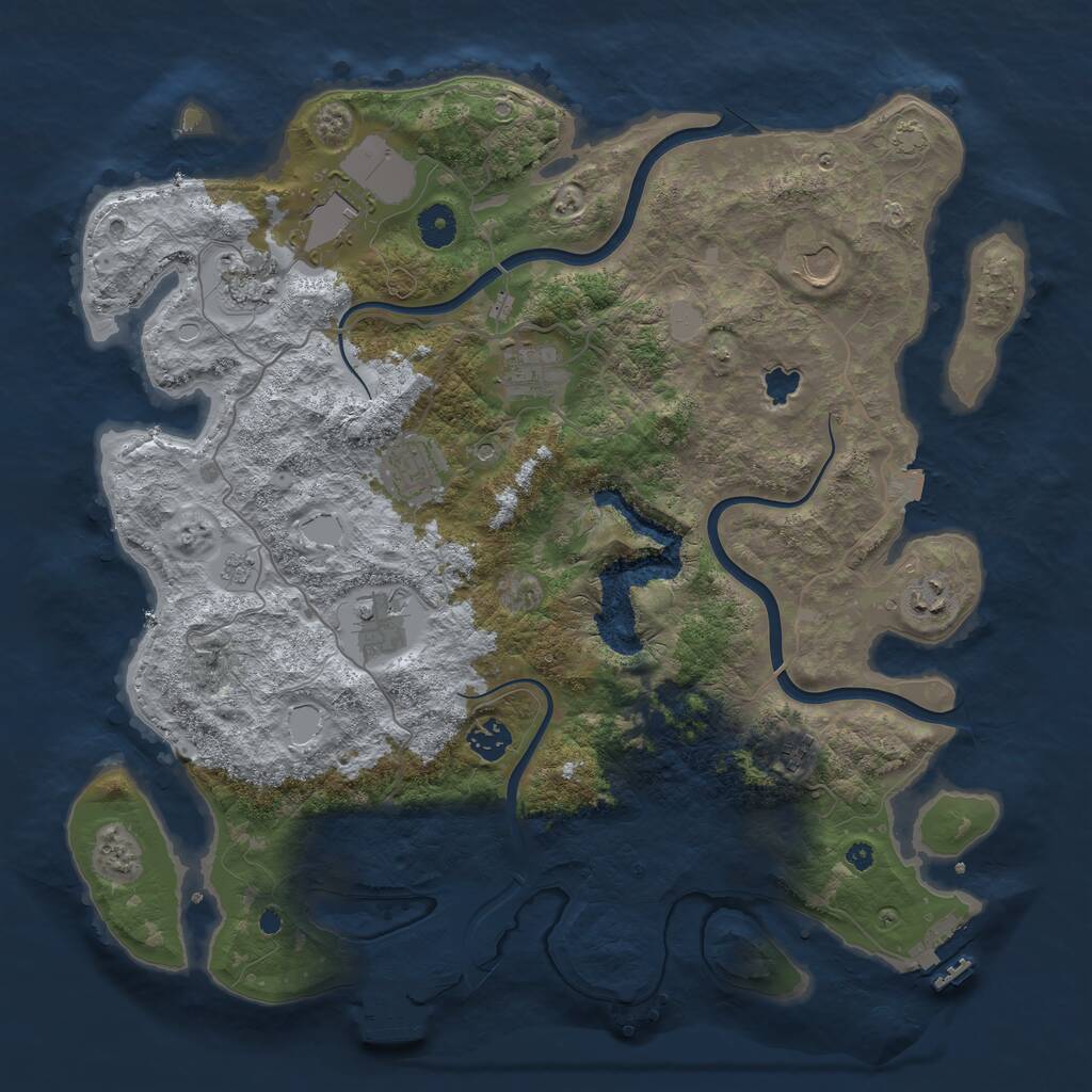 Rust Map: Procedural Map, Size: 4000, Seed: 907854, 15 Monuments