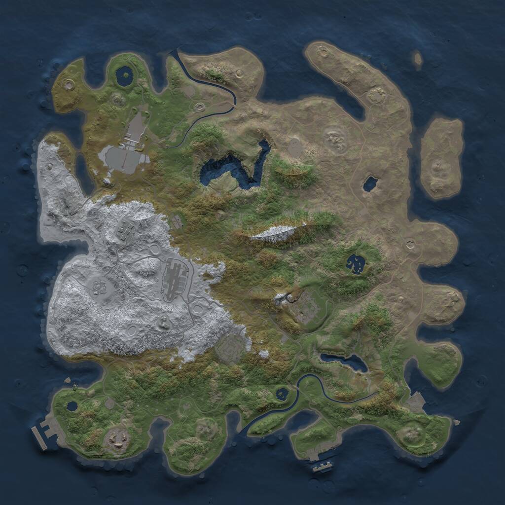 Rust Map: Procedural Map, Size: 4000, Seed: 14101104, 13 Monuments